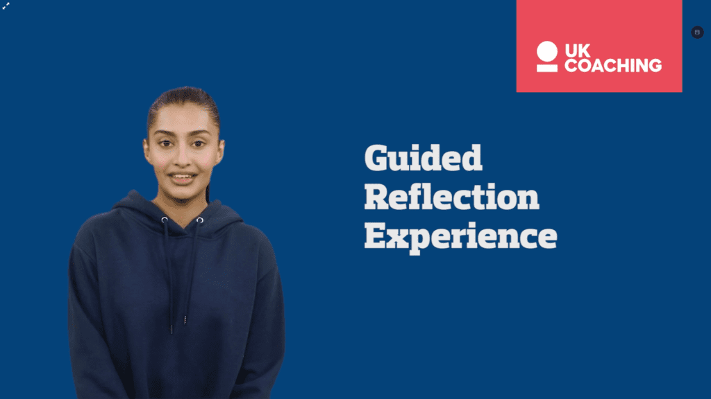UK Coaching Guided Reflection Experience slide