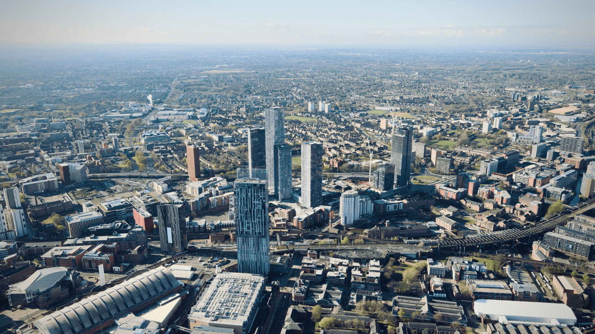 Aerial view of the Manchester City Region