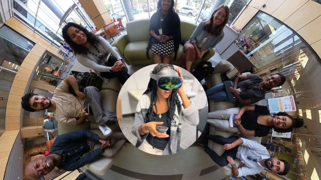 Collaborative team developing the VR experience